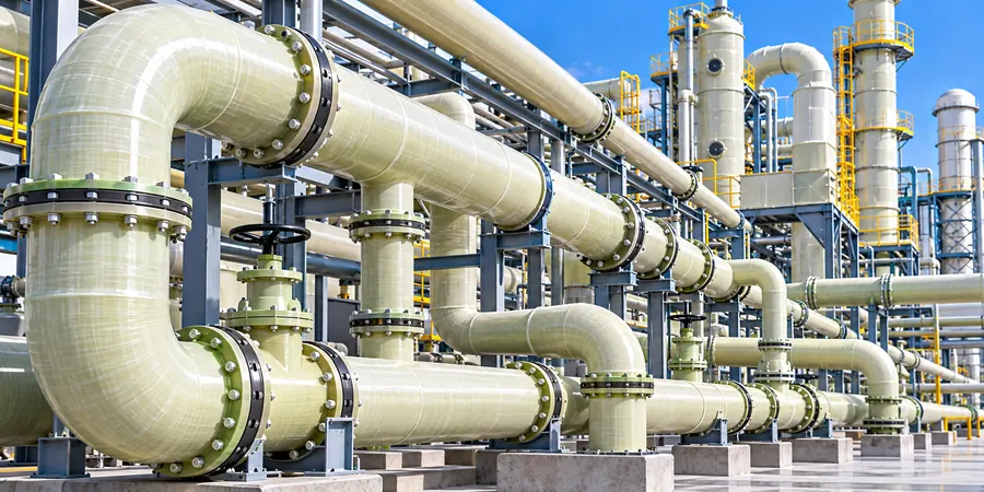 Process piping & headers — FRP application for vinyl ester resin