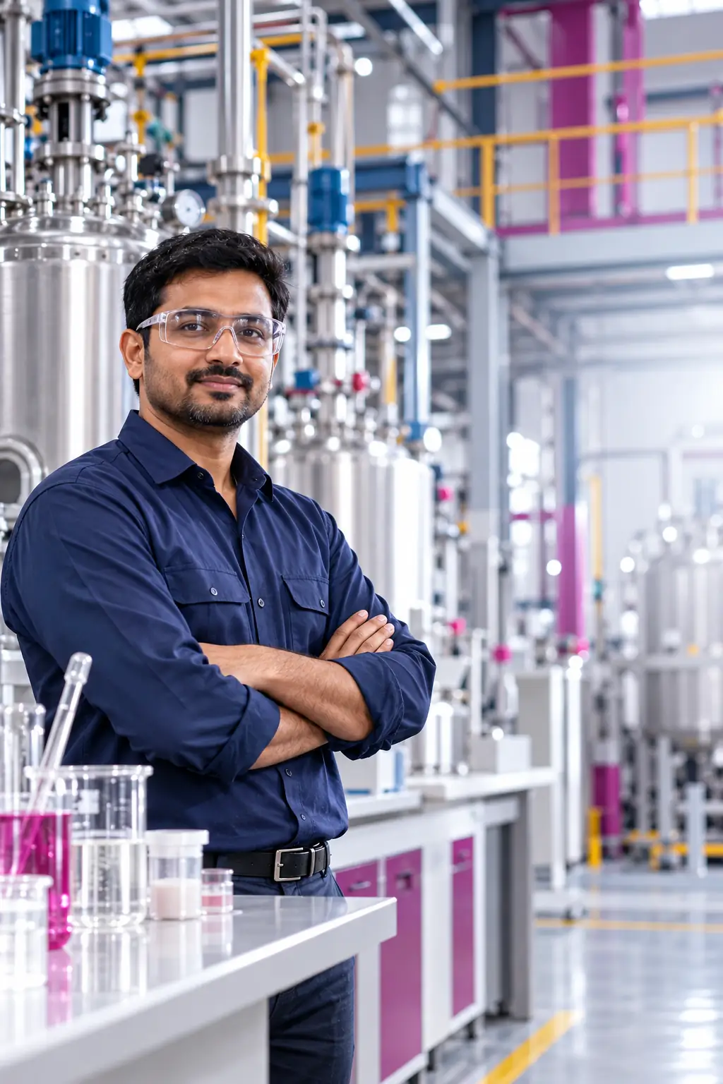 Resin technical expert in a manufacturing plant