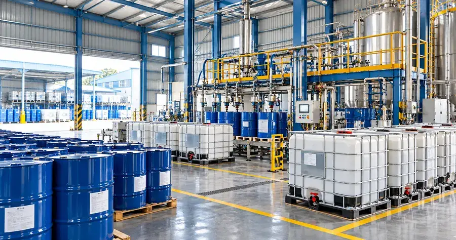 Resin packed in 220 kg drums and 1,000 kg IBCs